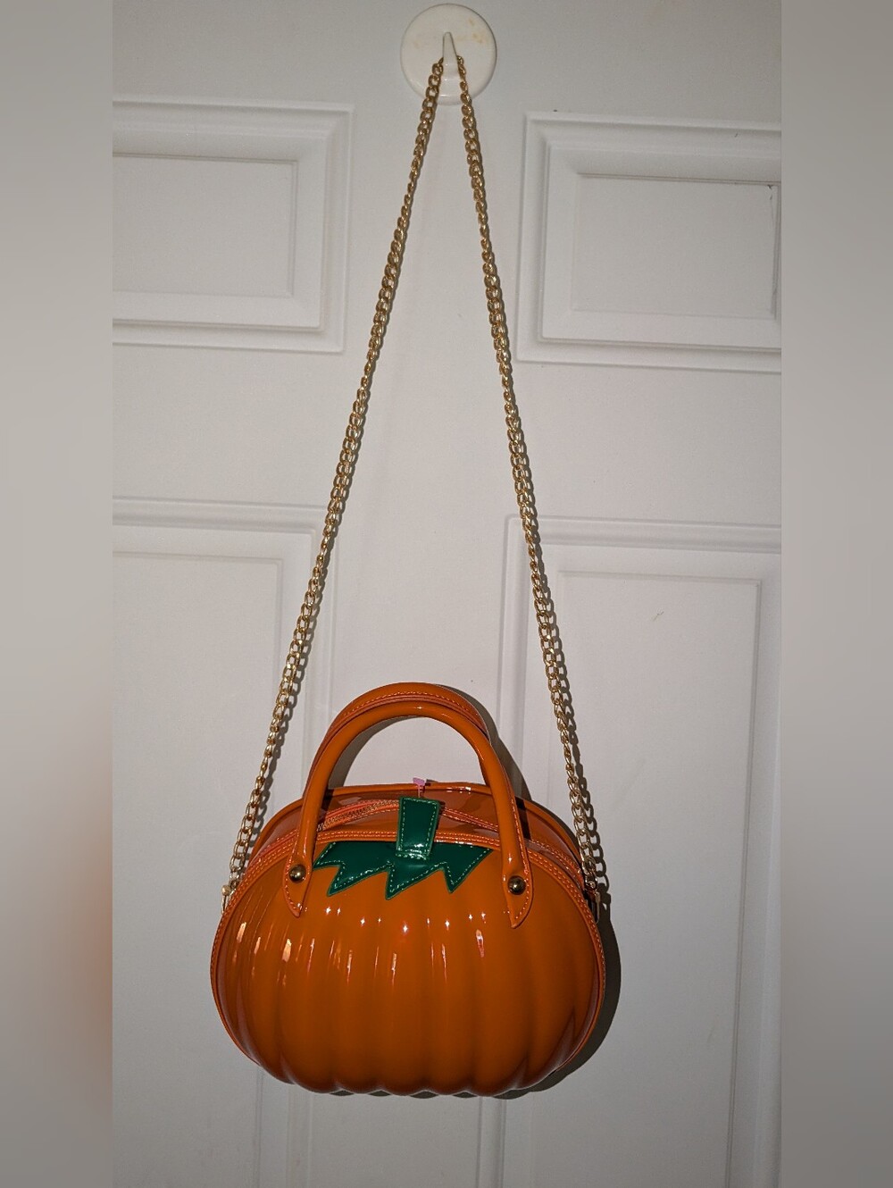Pumpkin Shaped Chain Handle Bag Orange VGC - Picture 2 of 10